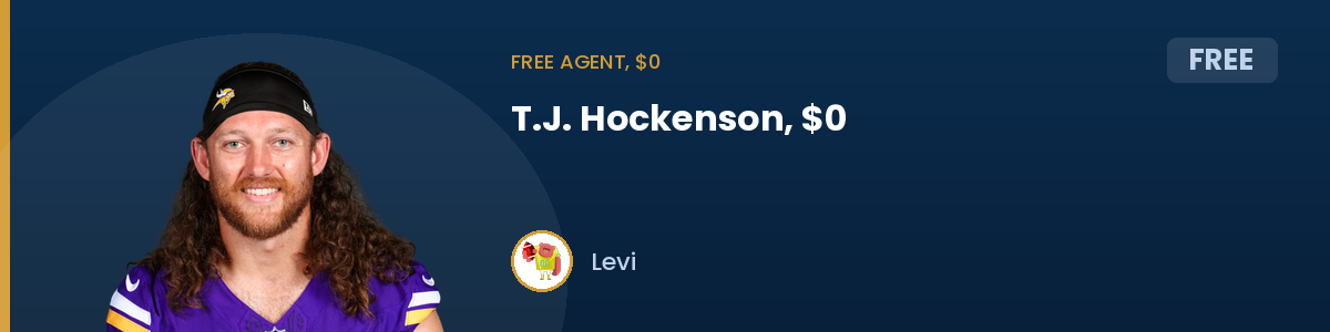 Free agent, $0: T.J. Hockenson, $0